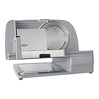 Chef's Choice 665 Professional Electric Food and Meat Slicer with Stainless Steel Serrated Blade Features Slice Thickness Control NSF Certified, 8.5-Inch, Gray