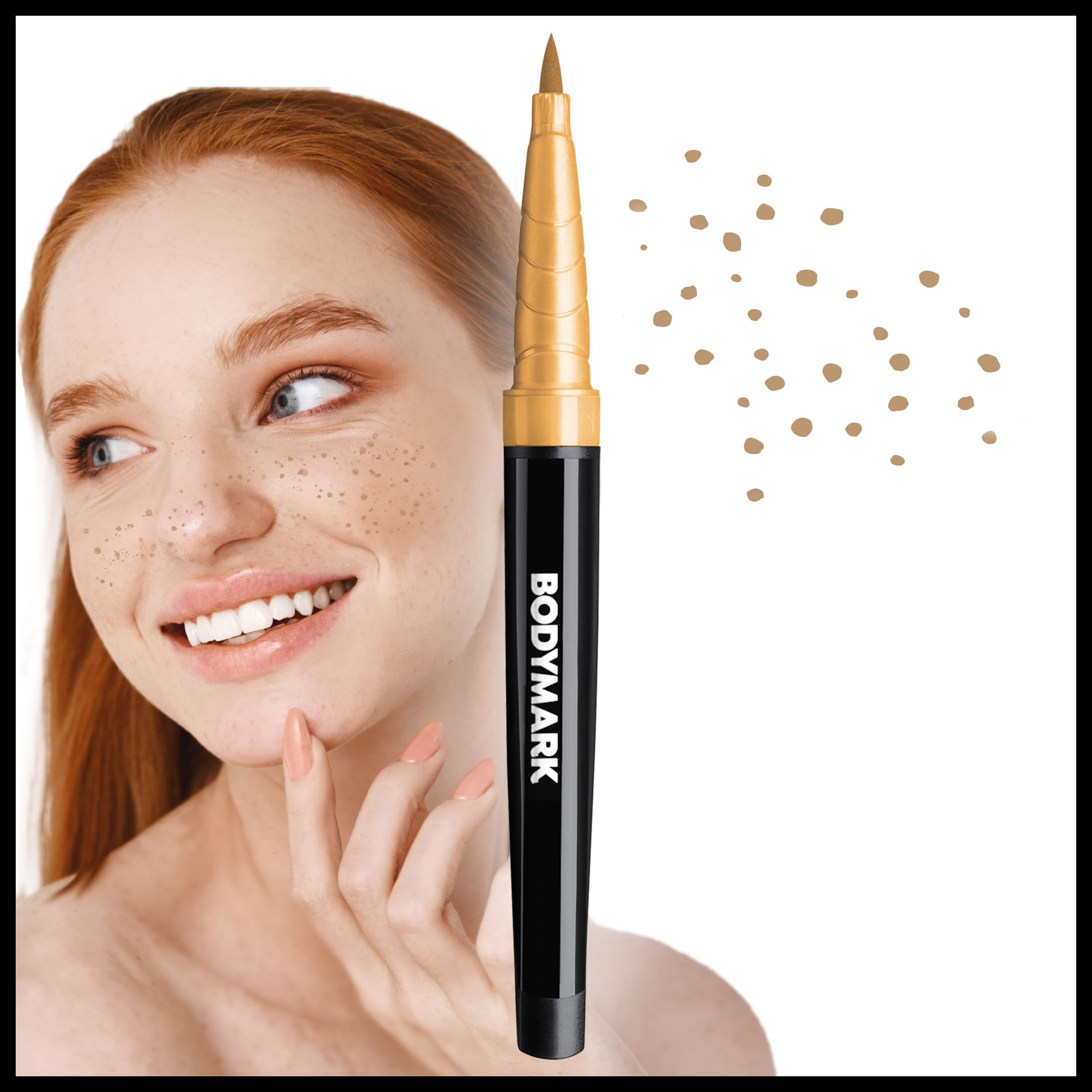 BodyMark Freckle Pen, Soft Brush Tip, 1 Count Pen in Light Brown Freckle, Cosmetic Quality Freckle Pens for Skin