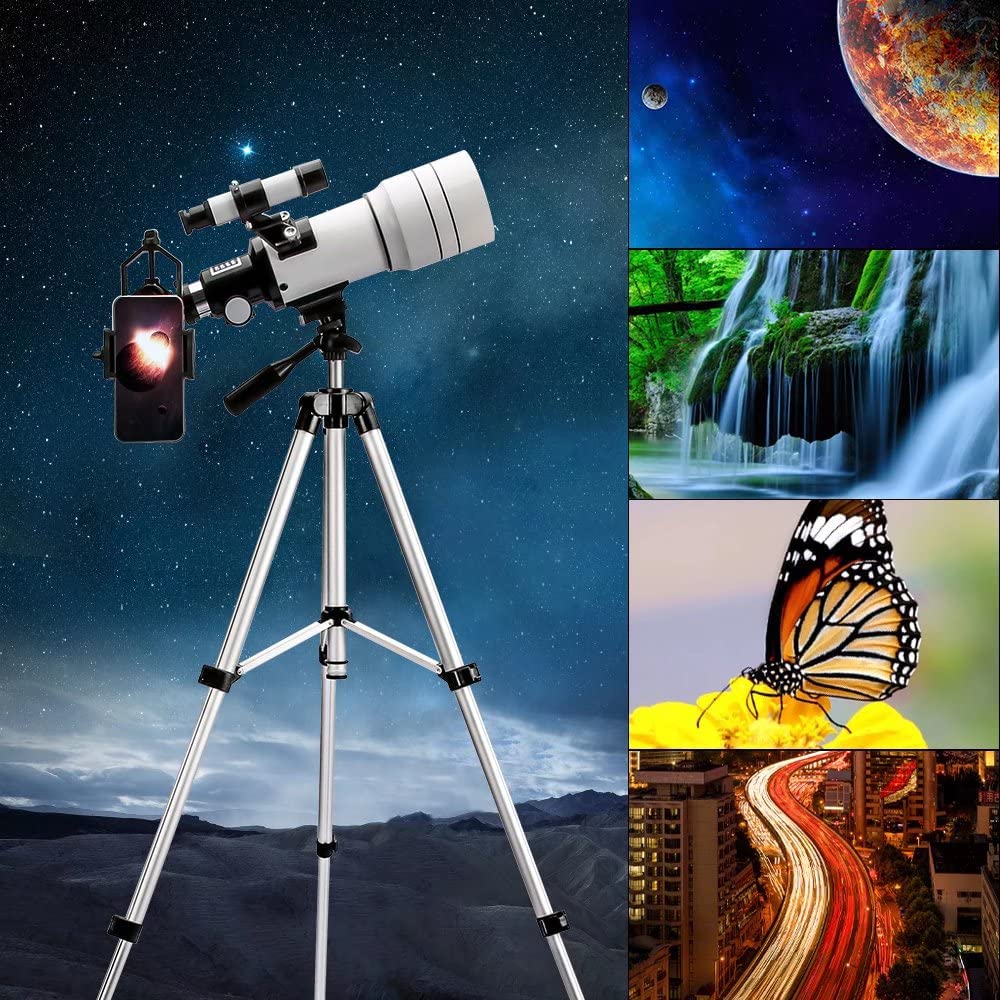 ToyerBee Telescope for Adults & Kids, 70mm Aperture Astronomical Refractor Telescopes for Astronomy Beginners (15X-150X), 300mm Portable Telescope with an Phone Adapter & A Wireless Remote