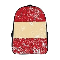 Austria Retro Flag 16 Inch Backpack Adjustable Strap Daypack Double Shoulder Backpack Business Laptop Backpack for Hiking Travel