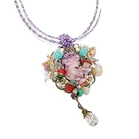 Linpeng Cameo Pendant Necklace Charm Women Fashion Jewelry, Purple, Assorted
