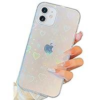 LLZ.COQUE Compatible with iPhone 7 Plus,iPhone 8 Plus Case Cute Matte Love  Hearts Pattern Designed Bumper for Teen Girls Women Soft Liquid Silicone