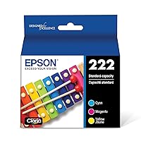 EPSON 222 Claria Ink Standard Capacity Color Combo Pack (T222520-S) Works with WorkForce WF-2960, Expression XP-5200
