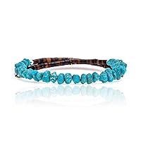 $80Tag Natural Turquoise Certified Navajo Native Adjustable Wrap Bracelet 22130 Made by Loma Siiva