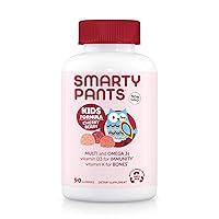 SmartyPants Kids Multivitamin Gummies: Omega 3 Fish Oil (EPA/DHA), Vitamin D3, C, Vitamin B12, B6, Vitamin A, K & Zinc for Immune Support, Grape, Cherry & Berry Flavors, 90 Count (22 Day Supply)