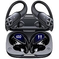 Wireless Earbuds Bluetooth Headphone Sport, 2023 Bluetooth 5.3 Earbud  14.2mm Driver Stereo Over Ear Buds, 48Hrs Earphone with Earhooks, Noise