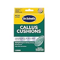 Dr. Scholl's Callus Cushions with Hydrogel Technology, 5 ct // Cushioning Protection Against Shoe Pressure and Friction That Fits Easily in Any Shoe for Immediate and All-Day Pain Relief
