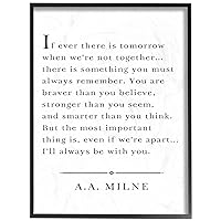 Stupell Industries I'll Always Be with You A.A. Milne Black Framed Wall Art, 16 x 20, Design by Artist Lettered and Lined