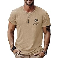 WENKOMG1 Graphic Tee for Men Short Sleeve Pullover Summer Lightweight Printed Workout Gym Shirt Casual Round Neck T-Shirt