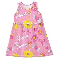 Pink Little Princess Crown Girls Dress Bows Hearts Kids Toddler Casual Dresses Summer Dresses 2T