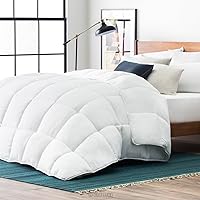 LUCID Alternative Comforter - Hypoallergenic - Down Alternative - Heavy Warmth - 400 GSM - Ultra Soft - 8 Duvet Loops - Machine Washable - King