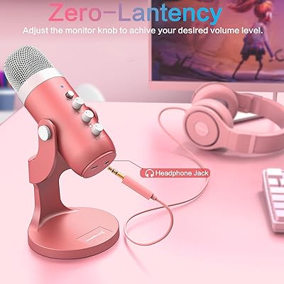 Zealsound Usb Condenser Microphone Studio Recording Mic For Pc Computer  Streaming Video Gaming Podcasting Vocal K66 Tw