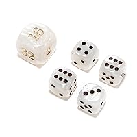 Bello Games Deluxe Marbleized Dice Sets-White 5/8
