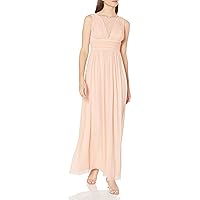 Marina Women's Long Dress with Shirring at Bust and Waist