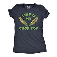 Womens This is My Crop Top T Shirt Funny Farming Corn Crops Joke Tee for Ladies