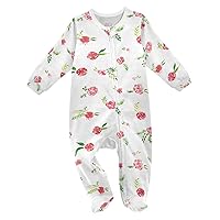 Baby One-Piece Rompers, Newborn To Infant Romper Footies, Little Flowers