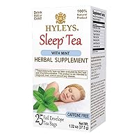 Hyleys Sleep Mint Herbal Tea - Caffeine-Free Evening Unwind - 25 Tea Bags