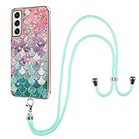 ZIFENGXUAN-- Case for Samsung Galaxy S23ultra/S23plus/S23 Marble Design Plating Crossbody for Women for Girls (S23 Plus,Style-5)