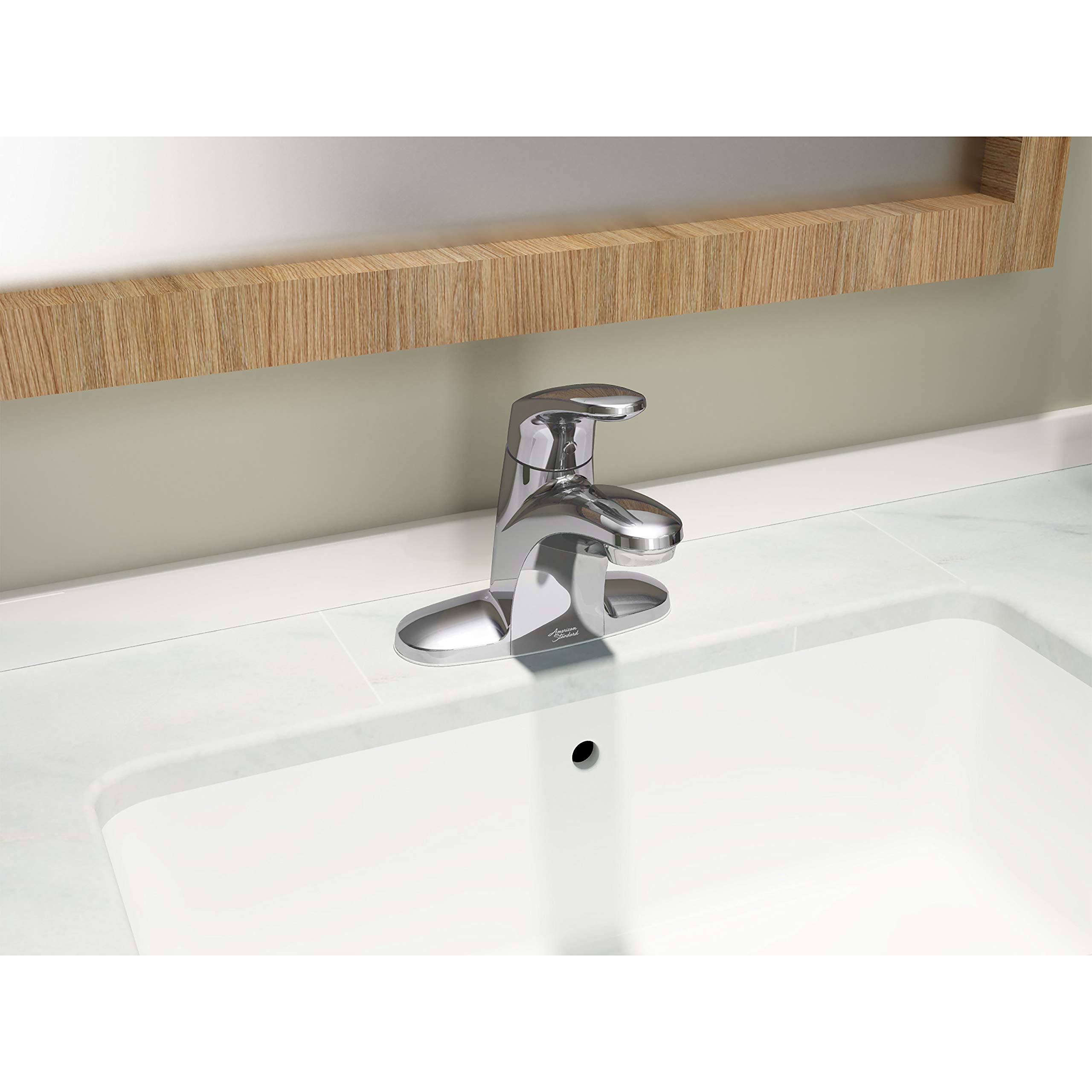 American Standard 7075004.002 Colony Pro Single-Handle Centerset Bathroom Faucet Less Drain, Polished Chrome