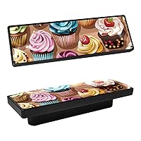 4-Pc,Rectangle Drawer Pulls and Knobs,Handles for Cabinets and Drawers,Closet Door Knobs,Cartoon Cupcake Colorful