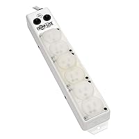 Tripp Lite Medical Grade Power Strip for Patient Care Vicinity, 6 Hospital-Grade Outlets, 120V, 15 ft. Right-Angle Cord, UL 1363A, White (PS-615-HG-OEMRA)