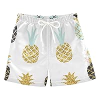 Boys Youth Swim Trunks Breathable Baby Boy Swimsuit Boys Board Shorts Colorful Fruit Pineapple 2T
