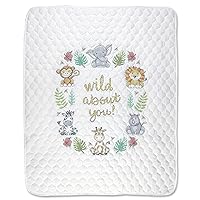 Design Works Crafts Janlynn Stamped for Cross Stitch Baby Quilt Kit, in The Jungle