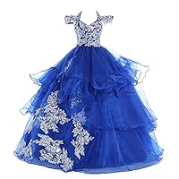 HuaMei Flower Girls Gown Lace Appliques Ruffled Wedding Party Pageant Dresses