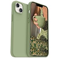 AOTESIER Compatible with iPhone 14 Plus Case, [Upgraded Liquid Silicone] [Soft Anti-Scratch Microfiber Lining] Shockproof Full Body Protective Phone Case for iPhone 14 Plus, 6.7 inch, Tea Green