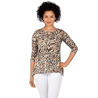 Ruby Rd. Womens Womens Marbled Sublimation TopBlouse