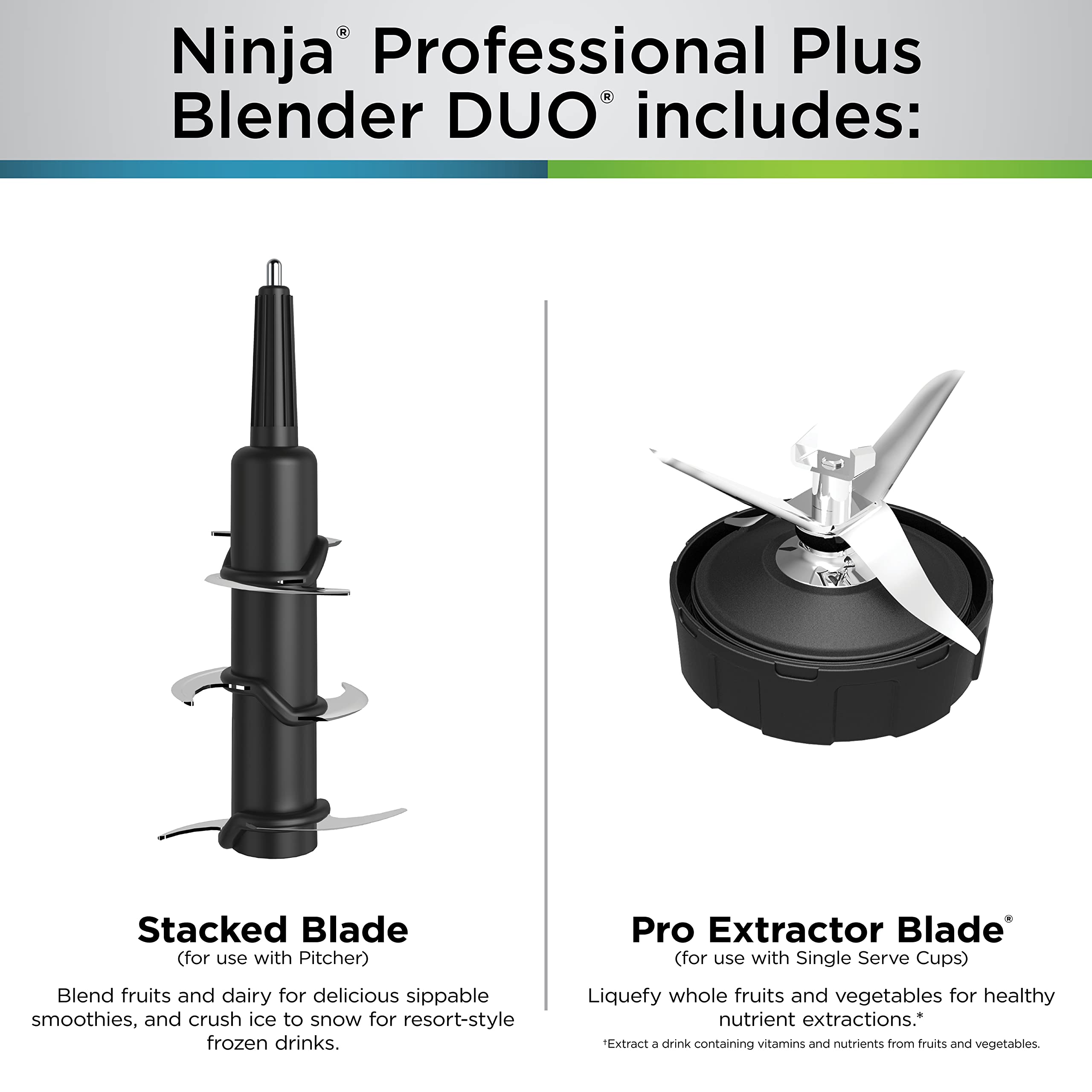 Ninja BN751 Professional Plus DUO Blender, 1400 Peak Watts, 3 Auto-IQ Programs for Smoothies, Frozen Drinks & Nutrient Extractions, 72-oz. Total Crushing Pitcher & (2) 24 oz. To-Go Cups, Black