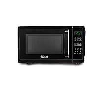 COMMERCIAL CHEF 0.9 Cubic Foot Microwave with 10 Power Levels, Small Microwave with Grip Handle, 900W Countertop Microwave with Digital Display, Door Lock and Kitchen Timer, Black