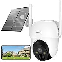 ARENTI Solar Security Cameras Wireless Outdoor, 2K Outside Cameras for Home Security, 360° Battery Powered WiFi Surveillance Cam, Color Night Vision, Spotlight&Siren, 2-Way Audio(2.4G Only)