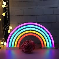 Rainbow Light Signs for Kids Gift LED Rainbow Neon Signs Rainbow Lamp for Wall Decor Bedroom Decorations Home Accessories Party Holiday Battery or USB Operated Table Night Lights