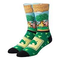 Bioworld Animal Crossing Men's Allover Character Sublimated Adult Crew Socks 1 Pair