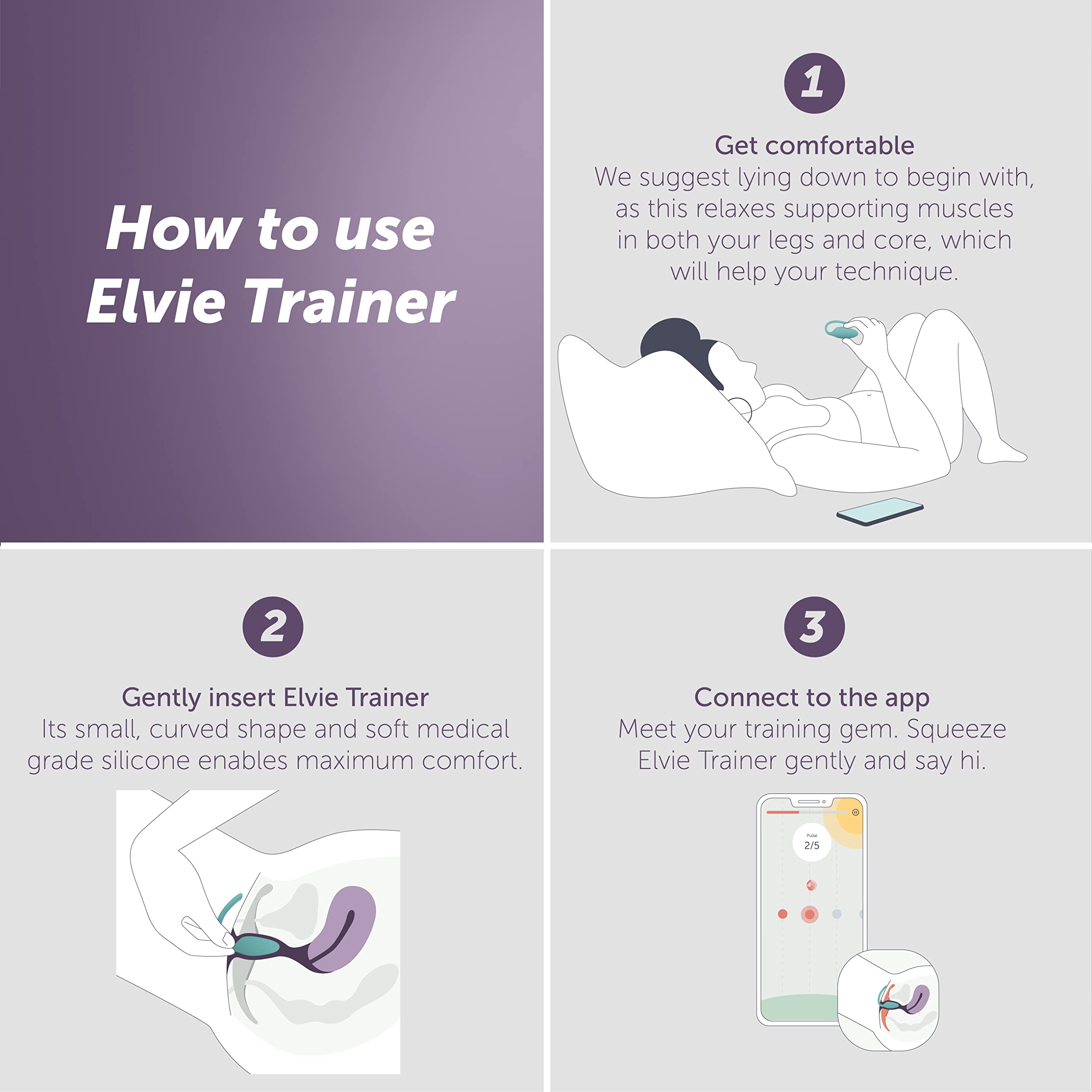 Elvie - App Controlled Women's Pelvic Floor Trainer, Smart Kegel Exerciser - Body Safe Muscle Strengthener Equipment