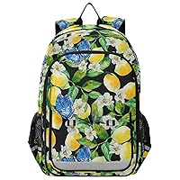 ALAZA Lemon Butterfly Backpack Bookbag Laptop Notebook Bag Casual Travel Trip Daypack for Women Men Fits 15.6 Laptop