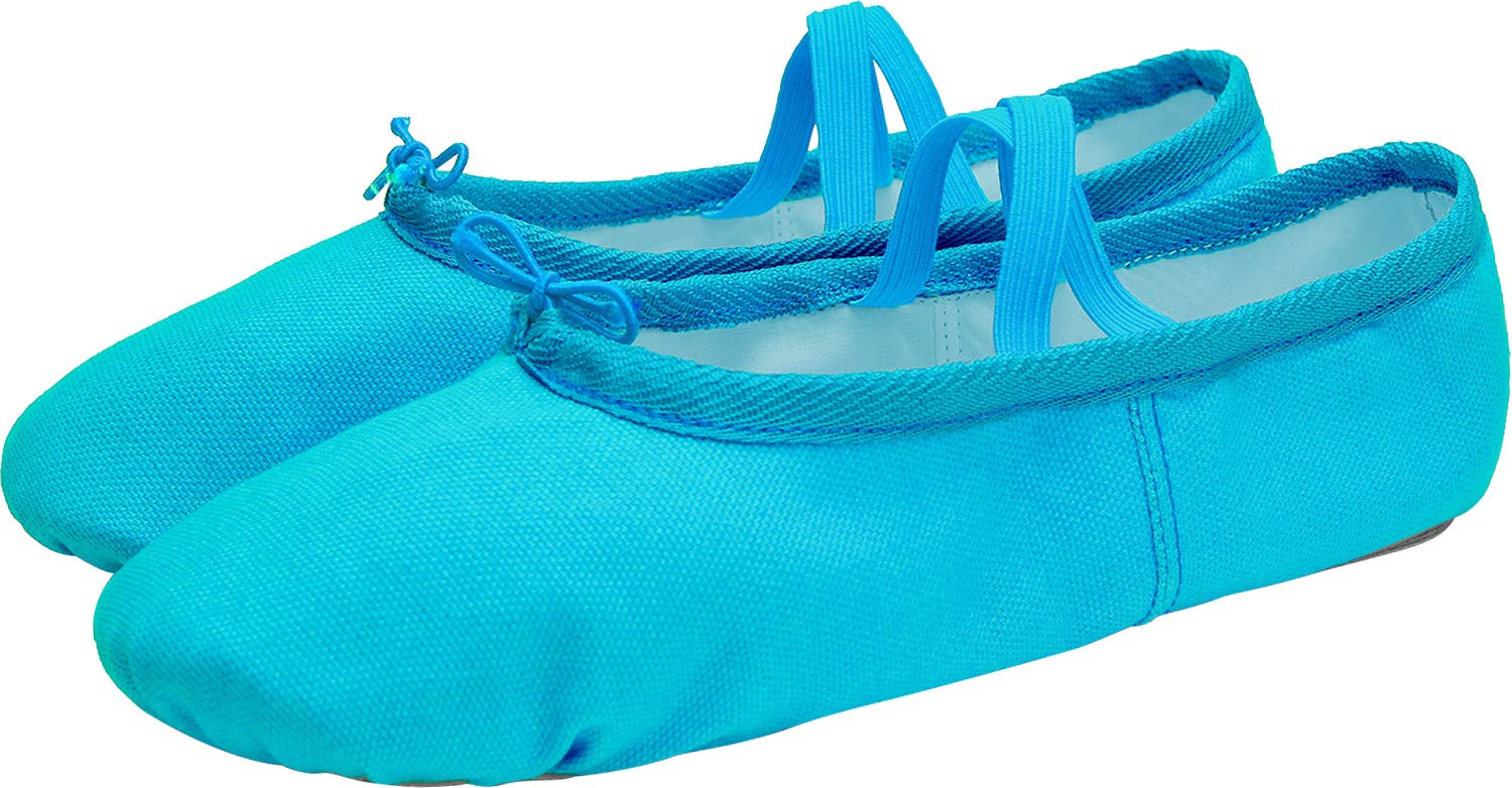 L-RUN Girls Ballet Shoes Soft Womens Dance Shoes Canvas Ballet Slipper for Daily Wear Yoga Shoe Flat