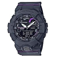 Casio G-Shock G-Squad Black & Purple Bluetooth Midsize Womens Watch GMAB800-8A