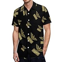 Golden Emblem SPQR Hawaiian Shirt for Men Short Sleeve Button Down Summer Tee Shirts Tops
