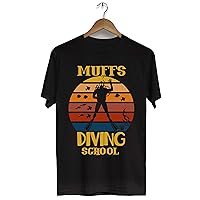 Muffs Diving School Funny Scuba Diving Muff Divers Aquarium Costume for Men Women Gift Unisex T-Shirt (Black - 2XL)
