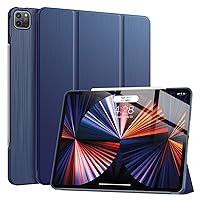 Soke New iPad Pro 12.9 Case 2022 2021(6th 5th Generation) - [Slim Trifold Stand + 2nd Gen Apple Pencil Charging + Auto Wake/Sleep],Protective Hard PC Back Cover for iPad Pro 12.9 inch(Navy)