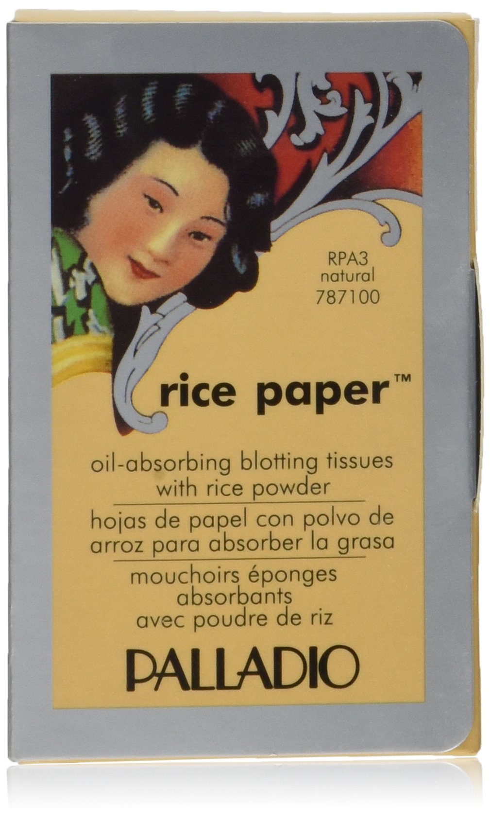 Palladio Rice Paper Facial Tissues for Oily Skin, Face Blotting Sheets Made from Natural Rice, Oil Absorbing Paper with Rice Powder, 2 Sided, Instant Results, Natural, 40 Count, Pack of 1