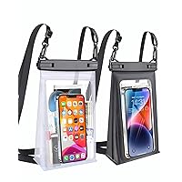 Extra Large Waterproof Phone Pouch & Large Waterproof Phone Pouch, White $ Black