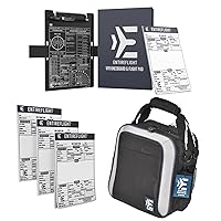 Pilot Kneeboard Box Set, Flight Bag for Pilots, VFR NotePads Bundle - Aviation Gear, Premium Aviation Bag Gray and Kneeboard Accessories for Pilots
