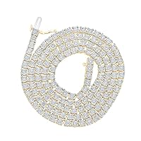 The Diamond Deal 10kt Yellow Gold Mens Round Diamond 22-inch Link Chain Necklace 4-3/4 Cttw