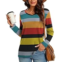 Anydeer Womens Tunic Tops Fashion Long Sleeve Sweatshirt Casual T-Shirt Loose Blouse Basic Pullover