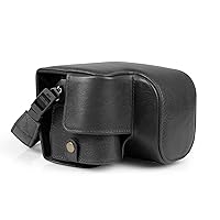 Mega Gear Genuine Leather Camera Case for Sony Alpha a6700 (16-50mm) - Stylish and Protective - Black