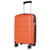 LUGGEX Carry On Luggage 22x14x9 Airline Approved - Polypropylene Expandable Hardshell Suitcase with Spinner Wheels (Orange, 20 Inch)