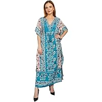 Elephant Print Ladies Long Kaftans Kimono Maxi Style Dresses for Women in Regular to Free Size Cover up